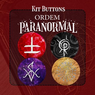 Kit 4 Buttons 4,5cm Ordem Paranormal Elementos Pin Botton Broche fanmade