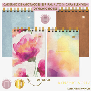 Caderno De Anotações 1/8 80 folhas Capa Flexível Dynamic Notes 3B Cadernos