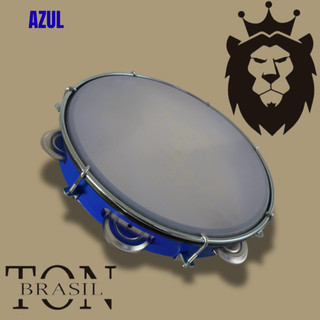 Pandeiro Profissional - BLUE - 08’ Abs | Pele de Nylon | Platinela de aço