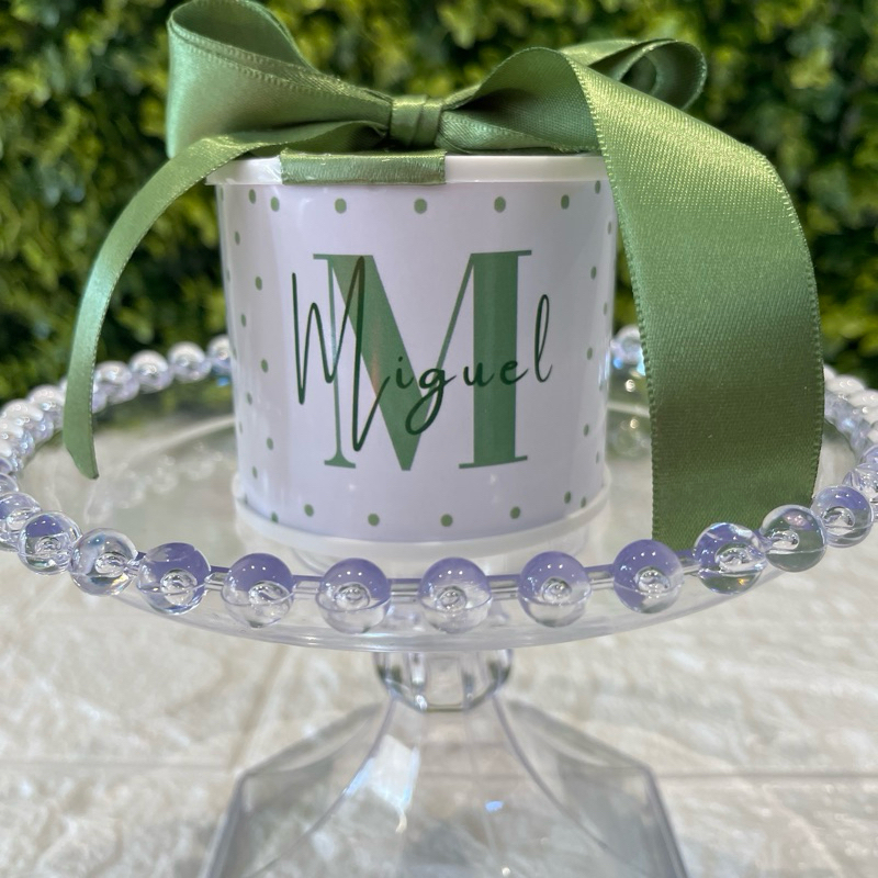 Kit Tubo Lata Personalizada Lembrancinha Batizado Maternidade Festa Infantil Casamento Chá Bebê  5x6
