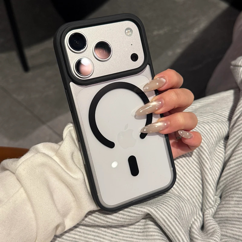 Capinha borda pastel TPU macia magnética Magsafe anti-sujidade Samsung Galaxy A06,A07,A15,A16,A17,A25,A35,A54,A55.