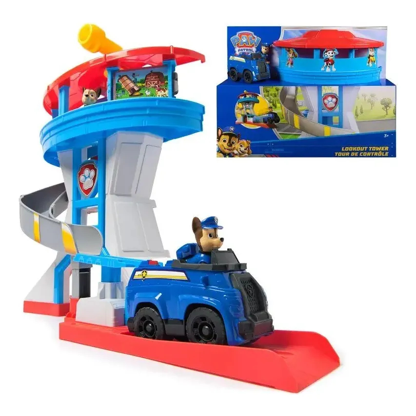 Torre de Vigilância Patrulha Canina Com Boneco do Chase e Carrinho Original - Sunny Brinquedos