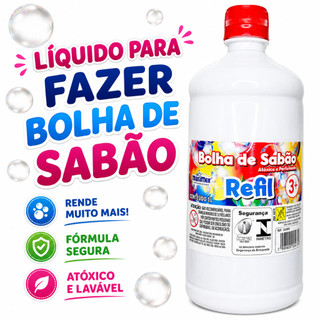 Líquido Para Bolha De Sabão Atóxica E Perfumada Refil De 1 Litro