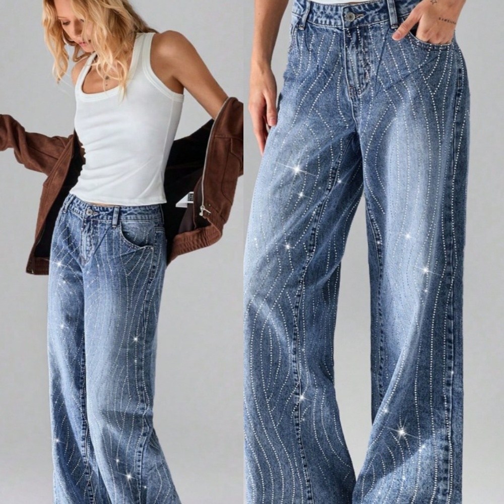Calça Jeans Strass Manuaura