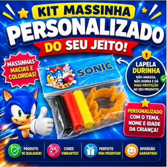 Lembrancinha Festa Infantil Kit 12 Massinhas Personalizadas com Forminhas | Todos os Temas | Envio em 24 Horas