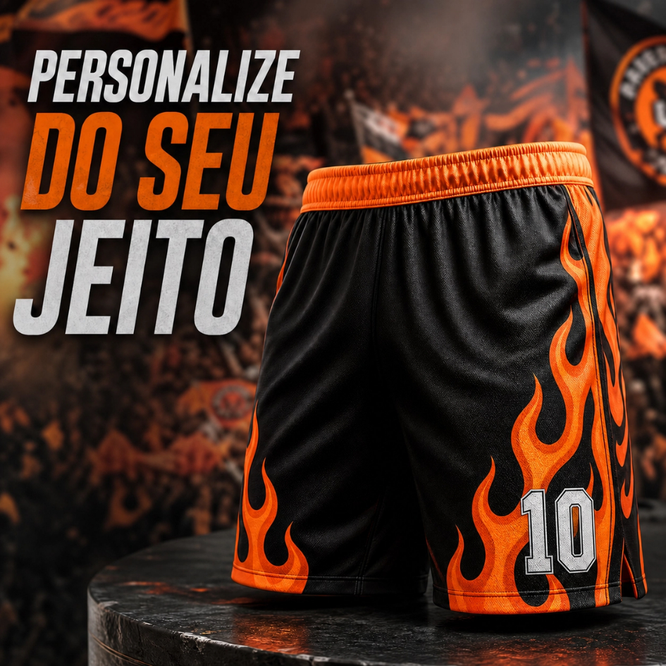 Short Esportivo Masculino Várzea - Design Único e Personalizável para Campo e Society e Futsal