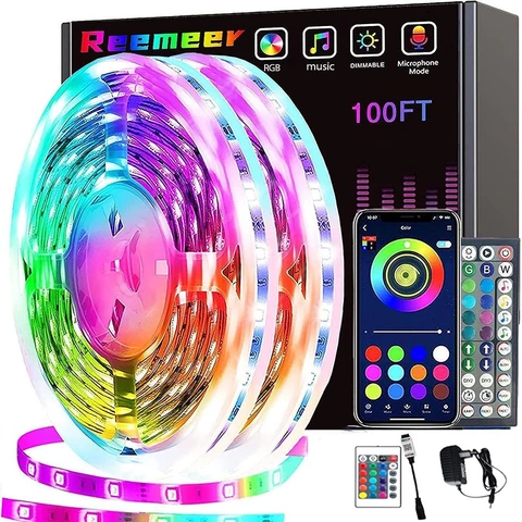 Fita De LED 5050 RGB 5M/10M/15M Com APP Controle &24 Key IR Controle Piscando Com A Música Decoração De Natal E Bivolt