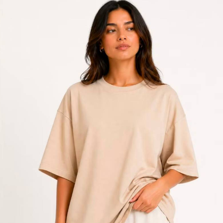 Camiseta Feminina Lisa Oversized Algodão  Blusa Básica Confortável  Manga Curta Envio Imediato