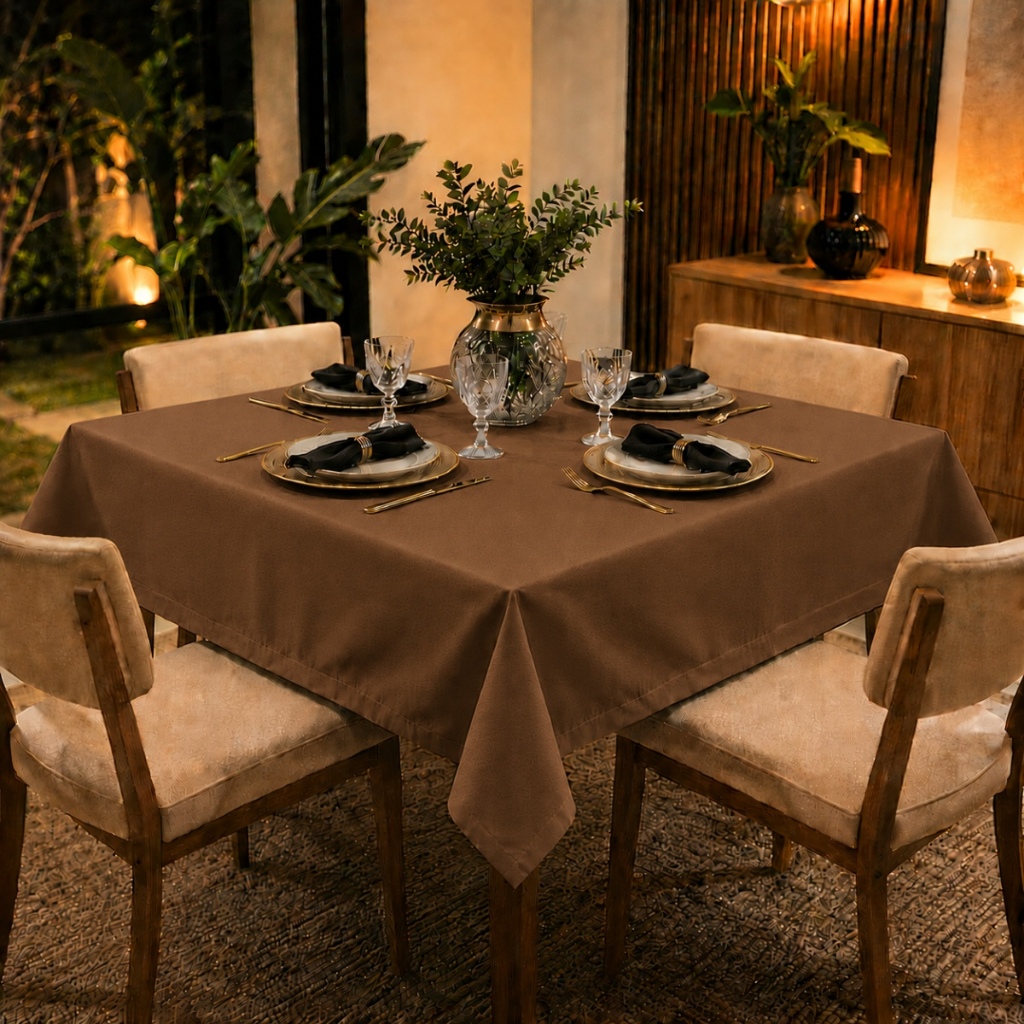 Toalha de Mesa Quadrada Com Bainha 4, 6 e 8 Lugares Oxford Liso Para Festa e Eventos Varias cores