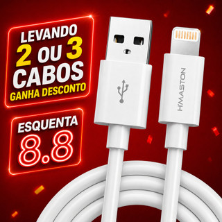 Cabo USB Tipo C H'Maston HB16 1 Metro Turbo 4.0 Carregamento Super Rápido 6A USB-C Dados …