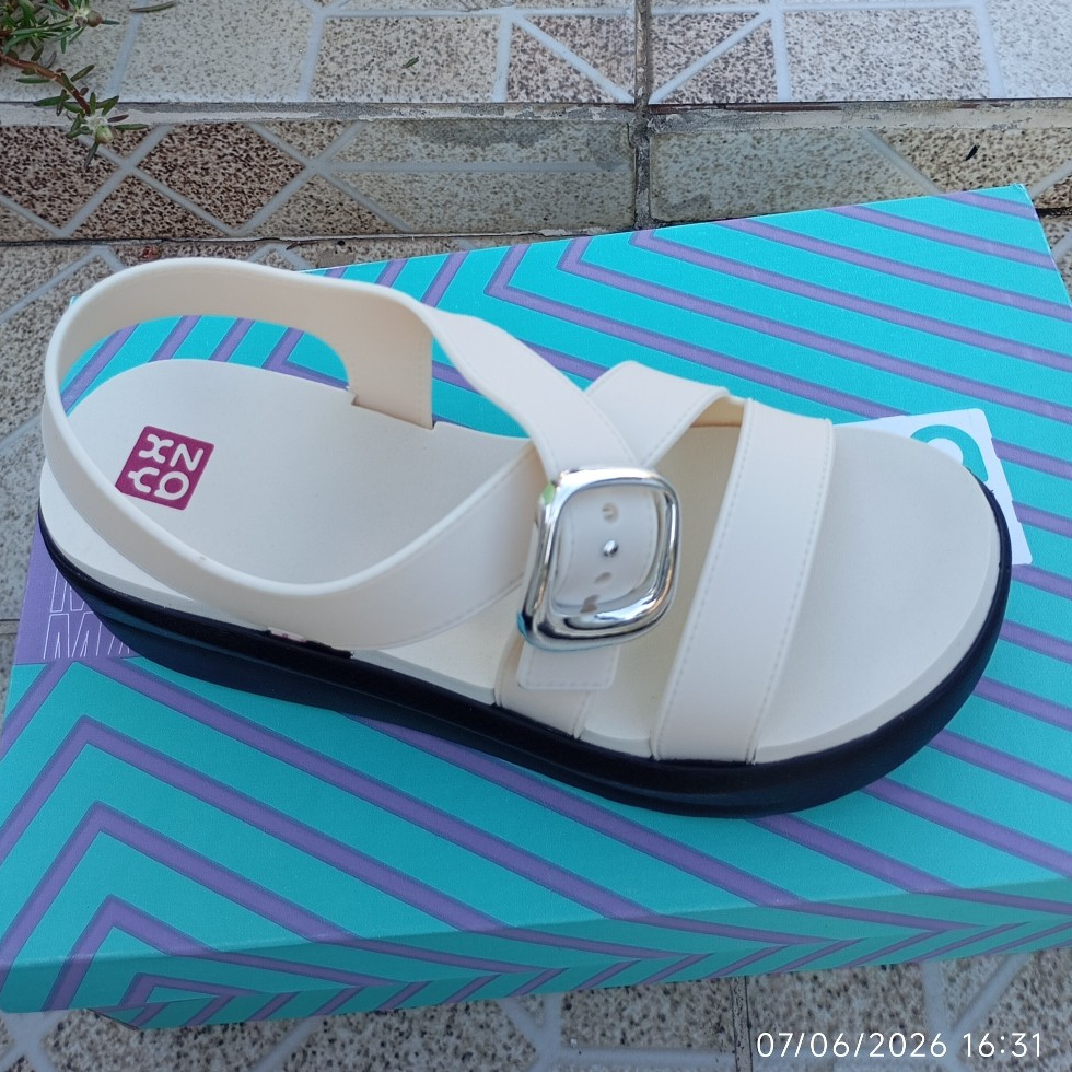Sandália Feminina Anabela Flow Up Zaxy Grendene Branco Off White 19261 — imagem 2 de 2
