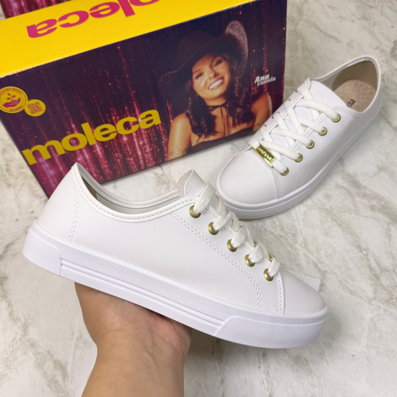 Tênis Sapato Feminino Moleca Conforto Básico Liso Casual Moda