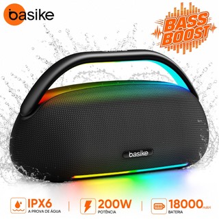 Basike Caixa de Som Portátil Sem Fio , Bluetooth 5.3, 200W RWS 160W, Luzes RGB, 18000mAh, IPX5