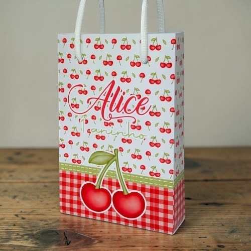 Sacolinha P tema Cerejinha Personalizada  / Lembrancinhas Personalizados, mimos de festa infantil