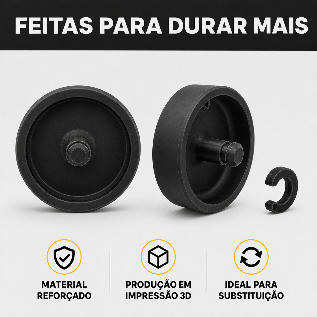 Rodas traseiras compatível com Aspirador Phil PAS1450 peça de reposição o par — imagem 2 de 2