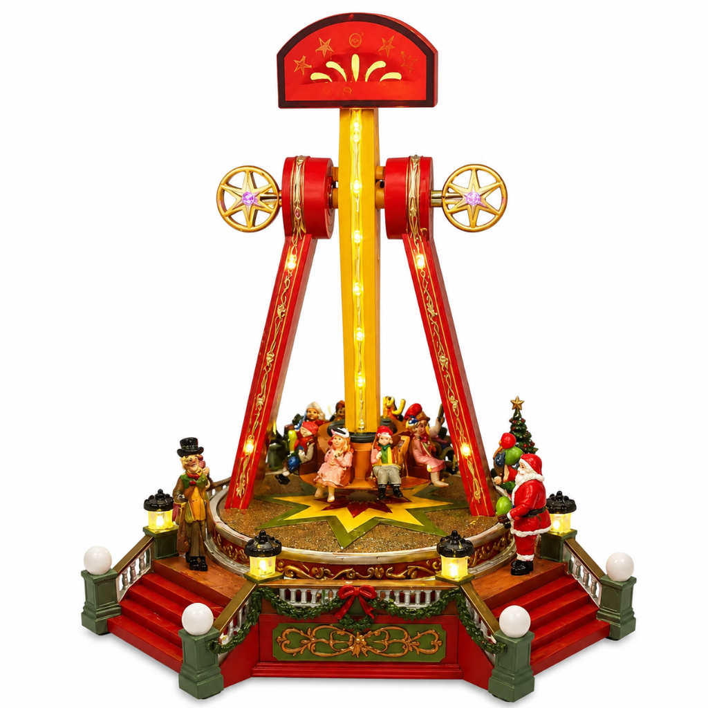 Cenário De Natal - Brinquedo de Parque de Diversão com Som , Luz e Movimento - 26,5x24x28cm - 1 unidade