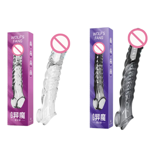 Capa Peniana com Vibrador Extender em Silicone com Textura - Camisinha Vida Longa - SexShop