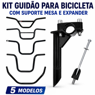 Kit Guidão Bicicleta Com Suporte Mesa E Parafuso Expander Aço Para Bike