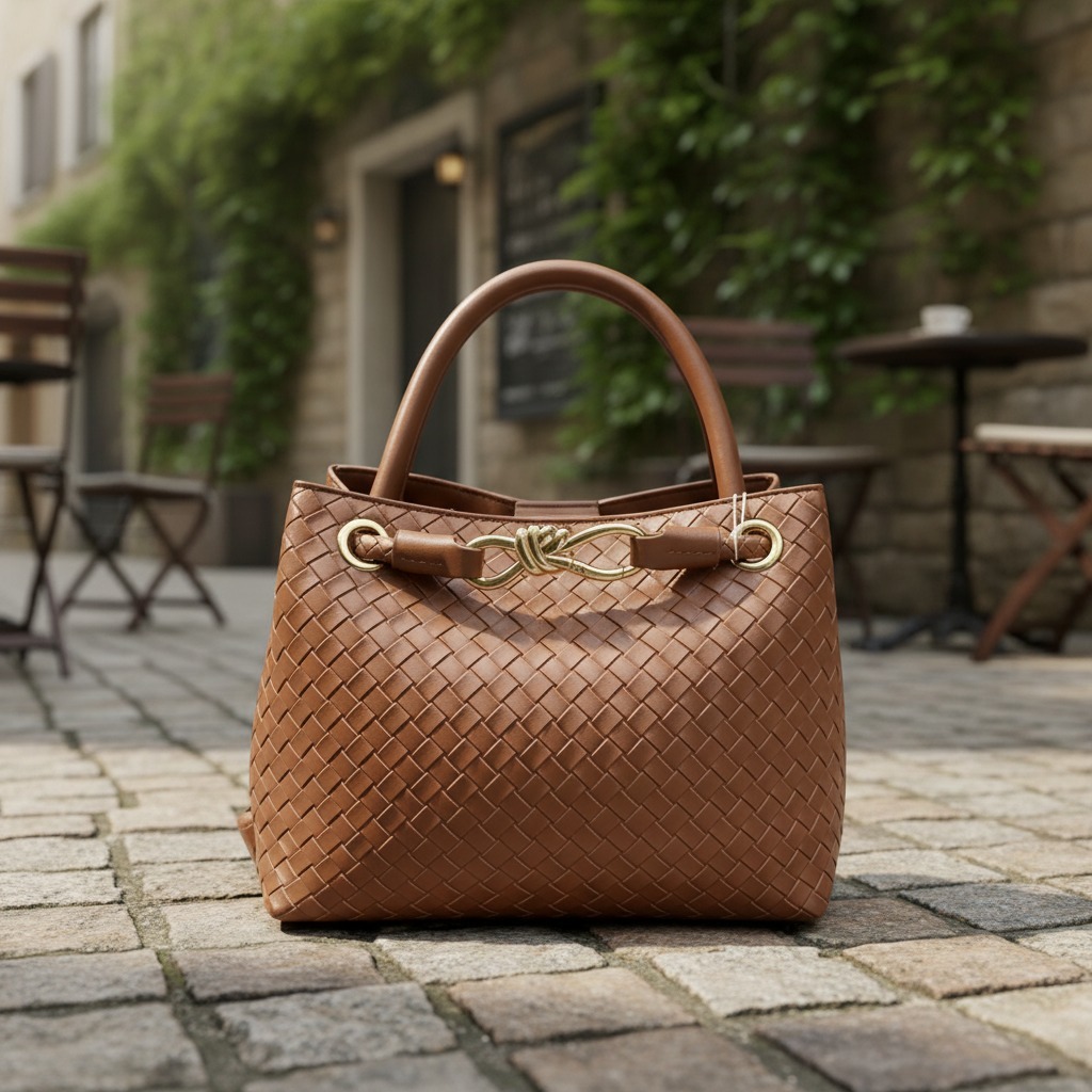 Bolsa Feminina PEQUENA Em Couro Sintético Estilo Trançado