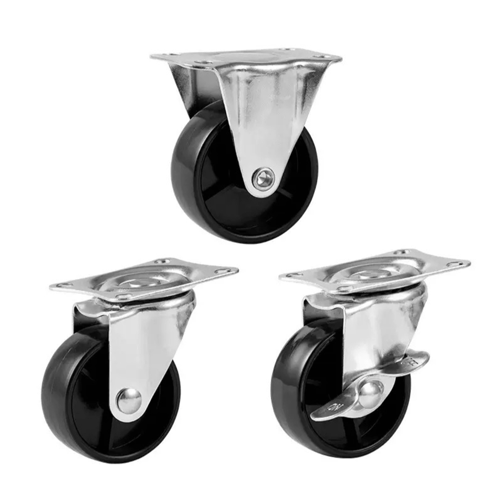 Conjunto de 4 rodízios de 1,25 polegadas adequados para móveis; vários conjuntos disponíveis. LUM3