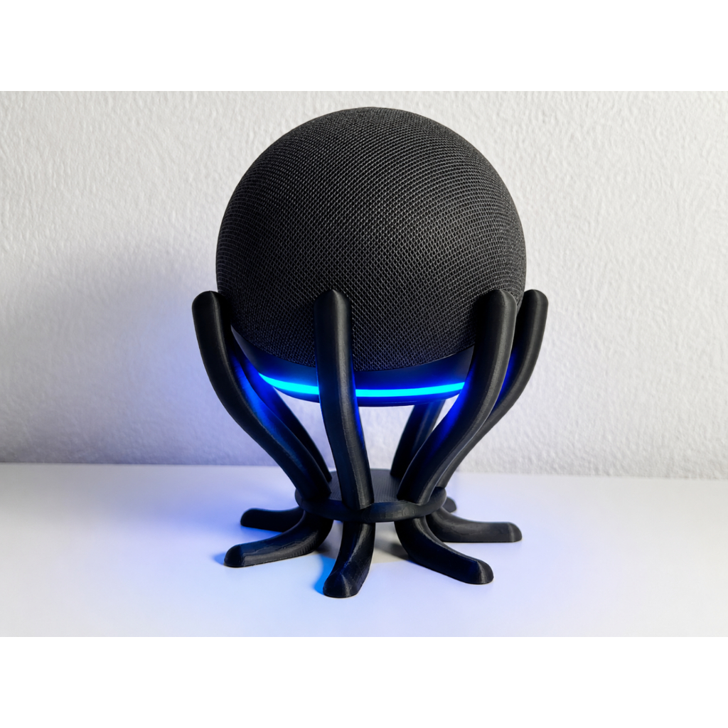 Suporte para Alexa Echo Dot 4ª e 5ª Geração | Base Decorativa | Impressão 3D | Preto e Branco