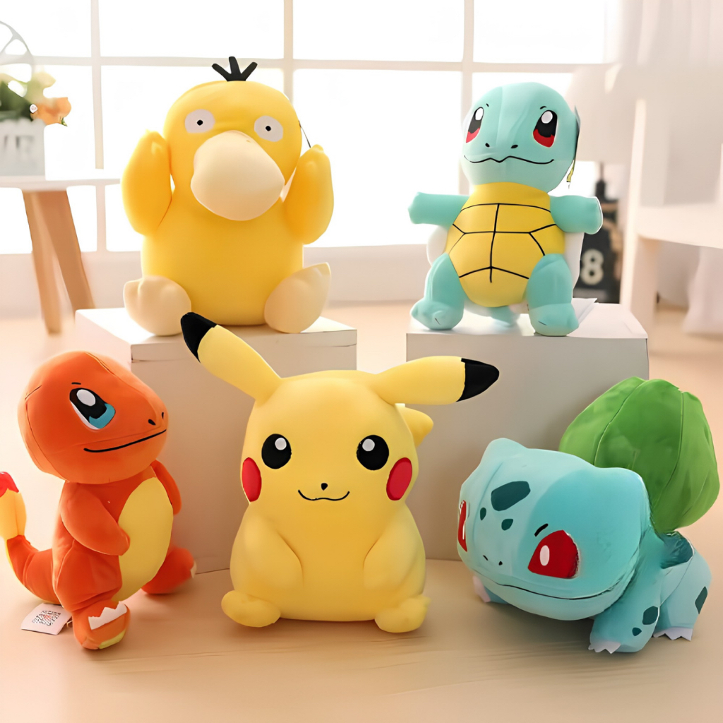 Pelúcia Pokémon 18/20/40cm - Hipoalérgica - Boneco Pokemon Go! Pikachu - Chamander - Squirtle