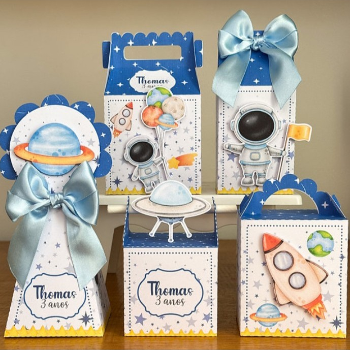 Kit Festa Astronauta menino para Lembrancinhas Decoração Festa Infantil