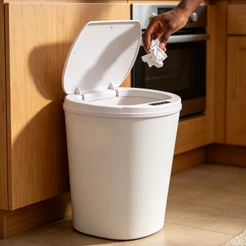 Lixeira Automática Inteligente 16L Sensor de Movimento Tampa Touch Recarregável para Casa Escritório Banheiro