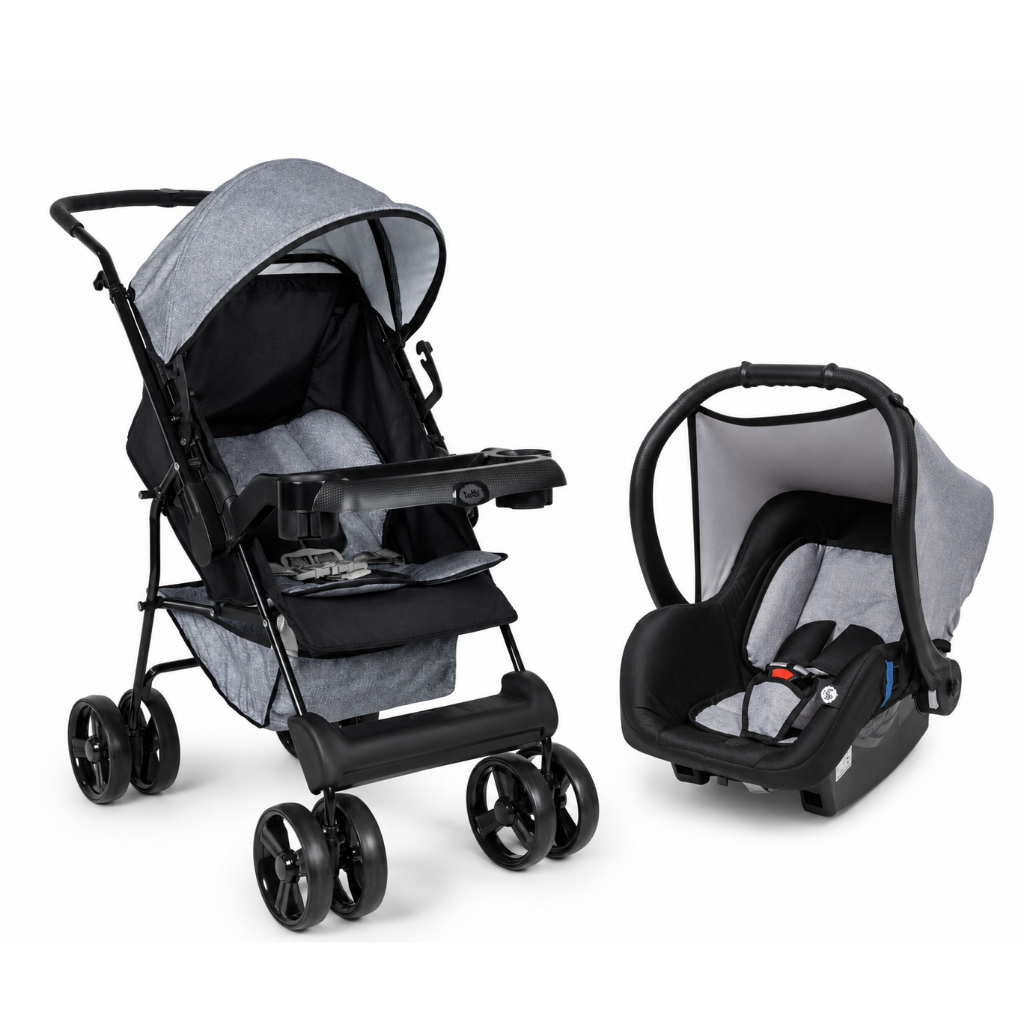 Kit Carrinho de Bebê Solare Tutti Baby + Bebê Conforto, Travel System, 0 a 15kg mescla