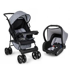 Kit Carrinho de Bebê Solare Tutti Baby + Bebê Conforto, Travel System, 0 a 15kg mescla