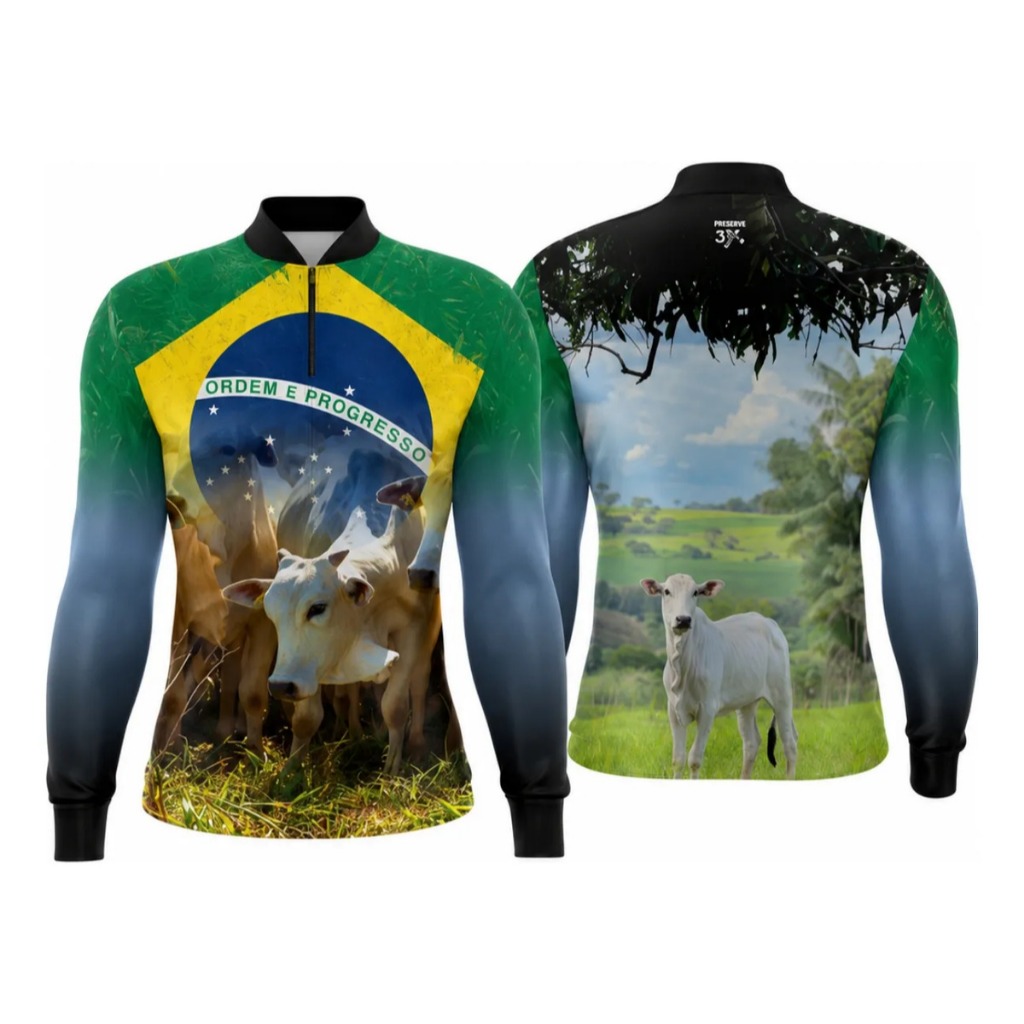Camiseta Térmica Agro Sports Dry Fit Gola Zíper Proteção Uv Camisa Masculina Feminina Manga Longa Premium Fps 50+