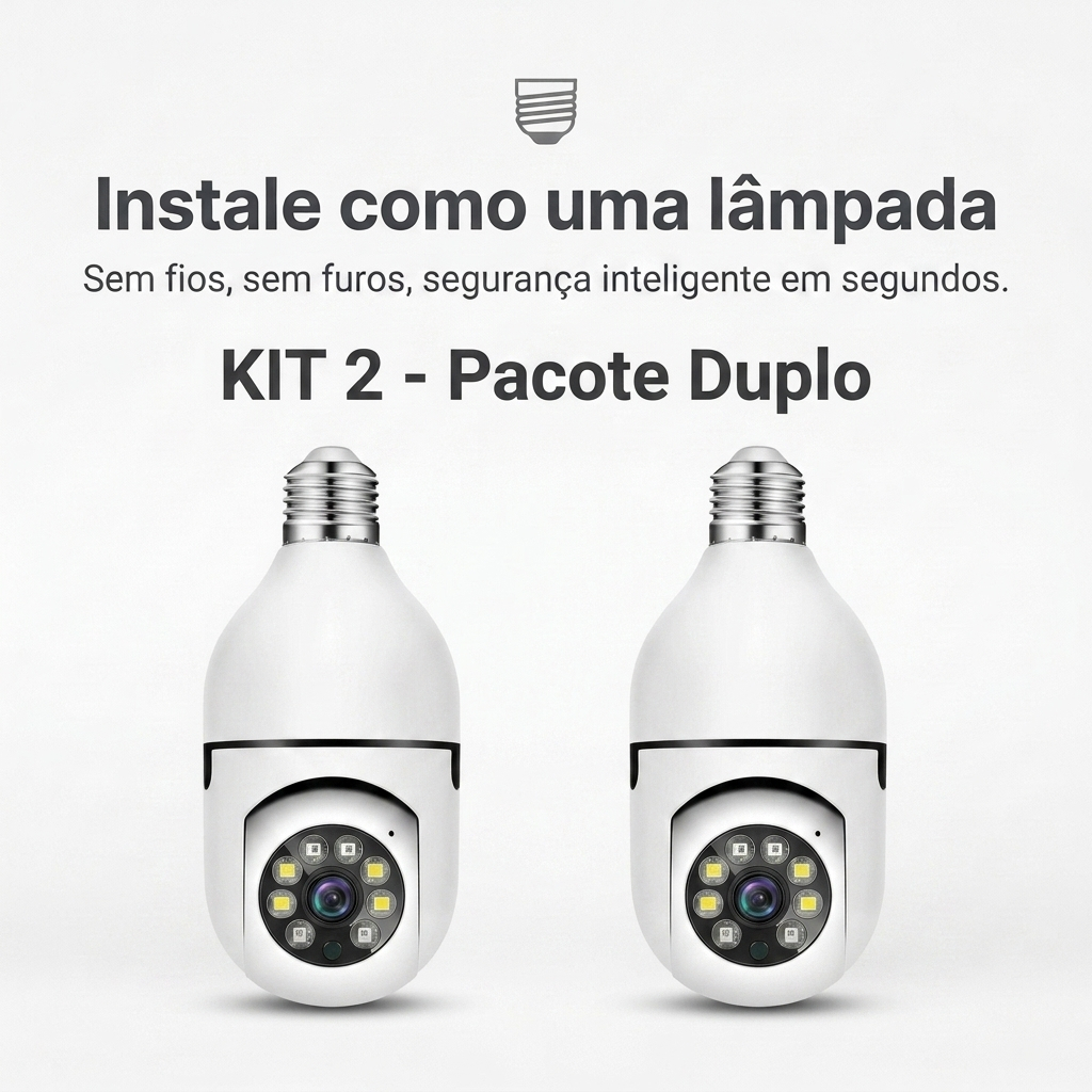 Kit Câmera Segurança Prova D'água Infravermelho Lâmpada Sem Fio Wifi - Yoosee