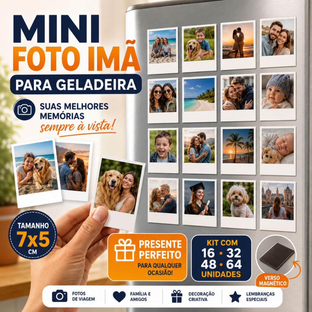 Mini Foto IMÃ Geladeira Kit Por Unidades - Sem legendas - Alta qualidade - Envio Imediato