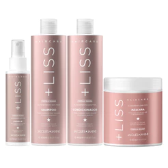 Kit Jacques Janine Liss Shampoo 450ml Condicionador 440ml + Máscara Hidratação 400g + Spray Finalizador 120ml
