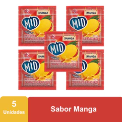 Kit Refresco em Pó MID® Sabor Manga Com 5 Unidades de 20g