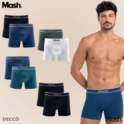 Kit Com 2 Cuecas Boxer Microfibra Mash Sem Costura Box Confortavel Original