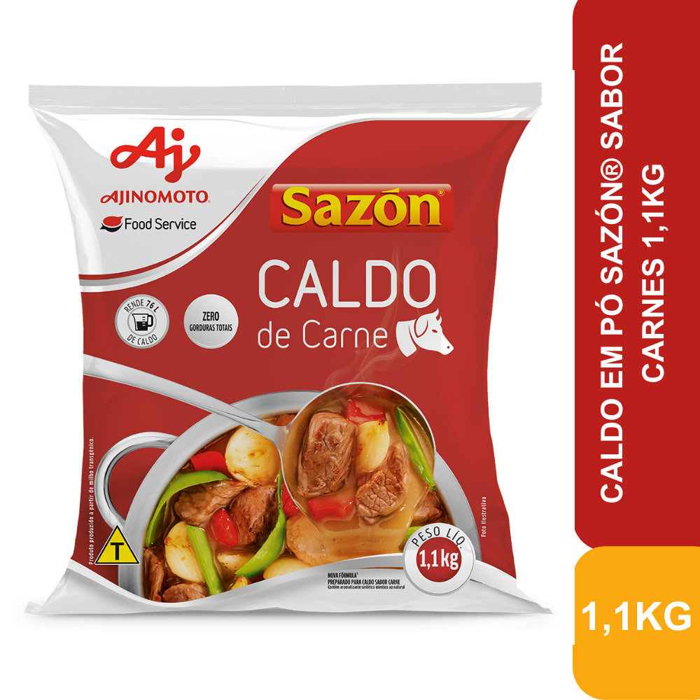 Caldo em pó SAZÓN® Sabor Carnes 1,1KG