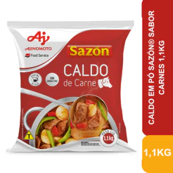 Caldo em Pó SAZÓN® Sabor Carne 1,1kg - Mais Sabor - Ideal para Sopas, Arroz, Molhos e Risotos