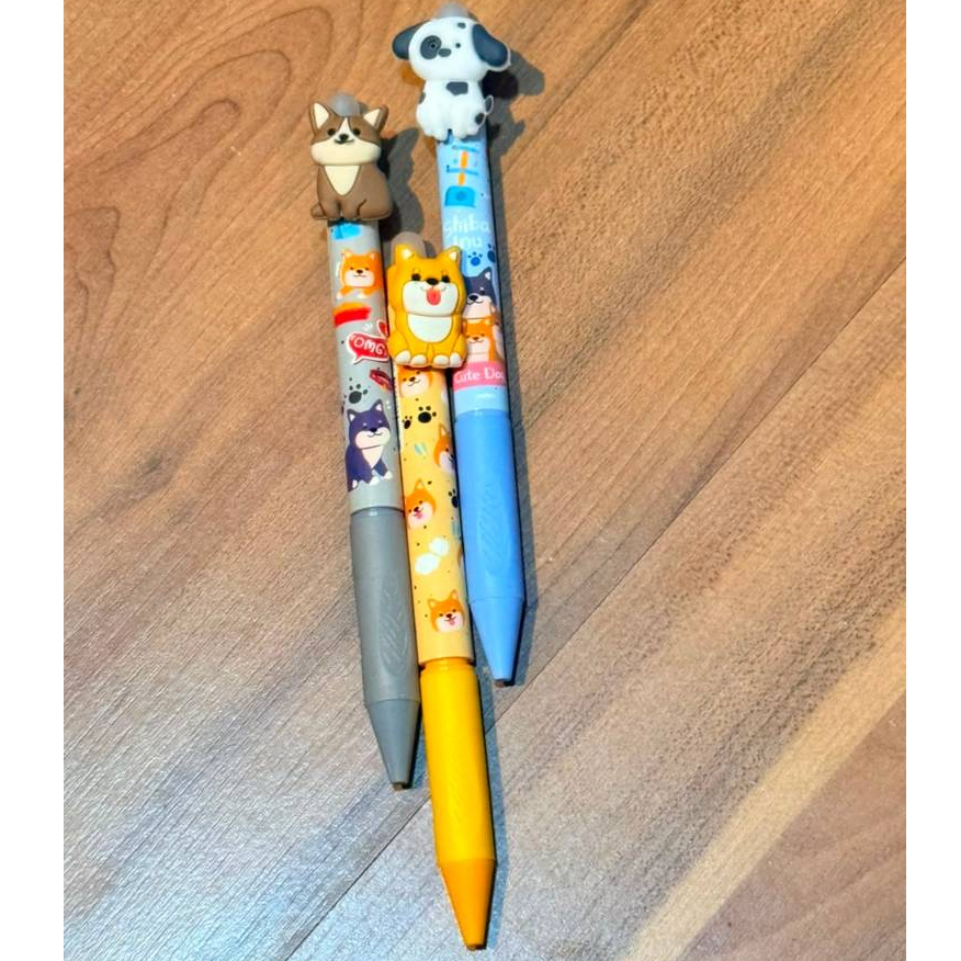 Kit 3/6 Canetas Cachorro Dog Apagável Papelaria Fofa Material Escolar Papelaria Fofa Kawaiii
