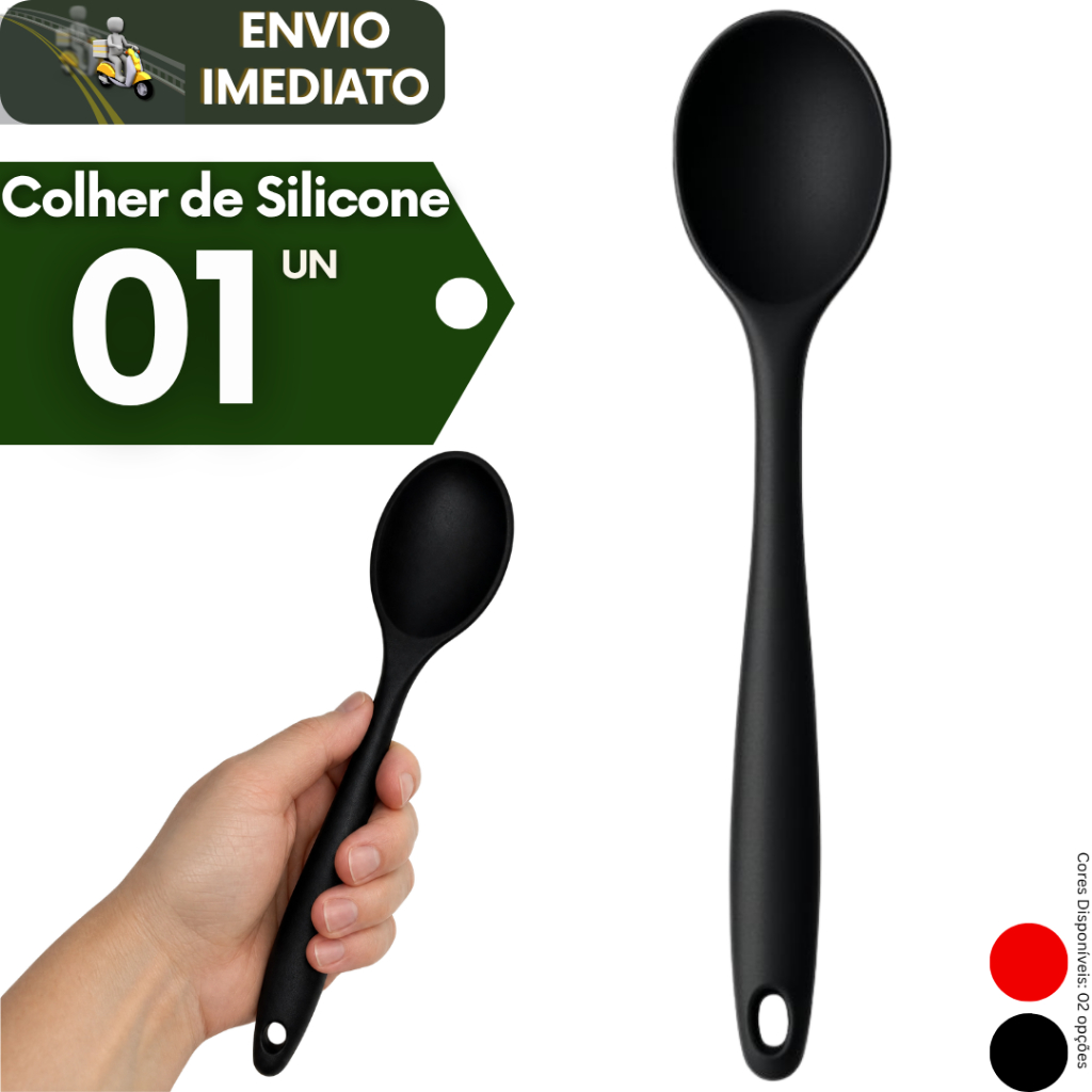 Colher Silicone Servir Arroz Utensílio Cozinha Resistente ao Calor Não Risca Panelas Antiaderentes