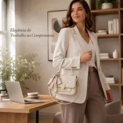 Bolsa Feminina Transversal Com Lencinho Bau Tiracolo Espaçosa Bolsa Feminina Estruturada Media Com Alça SU
