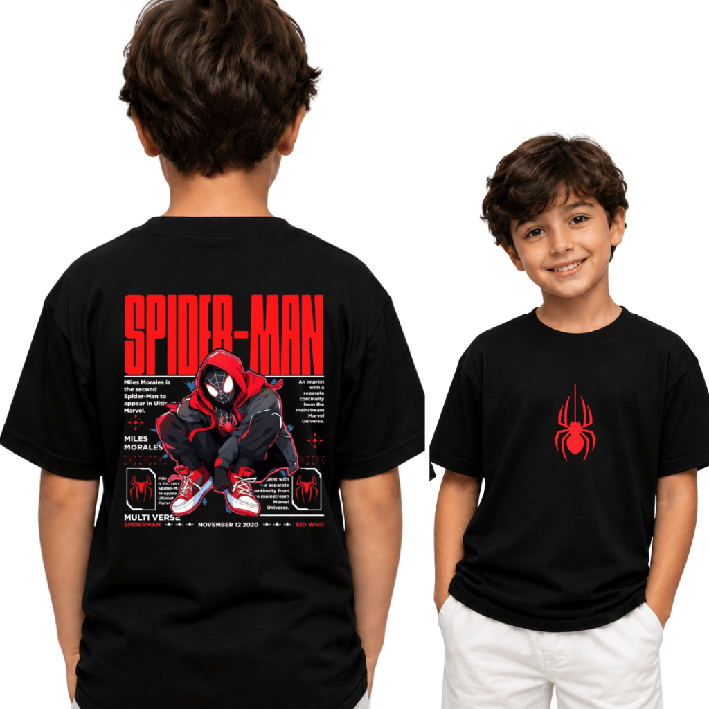Camiseta Infantil Masculina SpiderMan Homem aranha 100% Algodão Tecido Leve 2 Ao 16