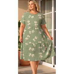 vestido 3 maria de manga rodado g gg g1 g2 42/44/46/48/50/54