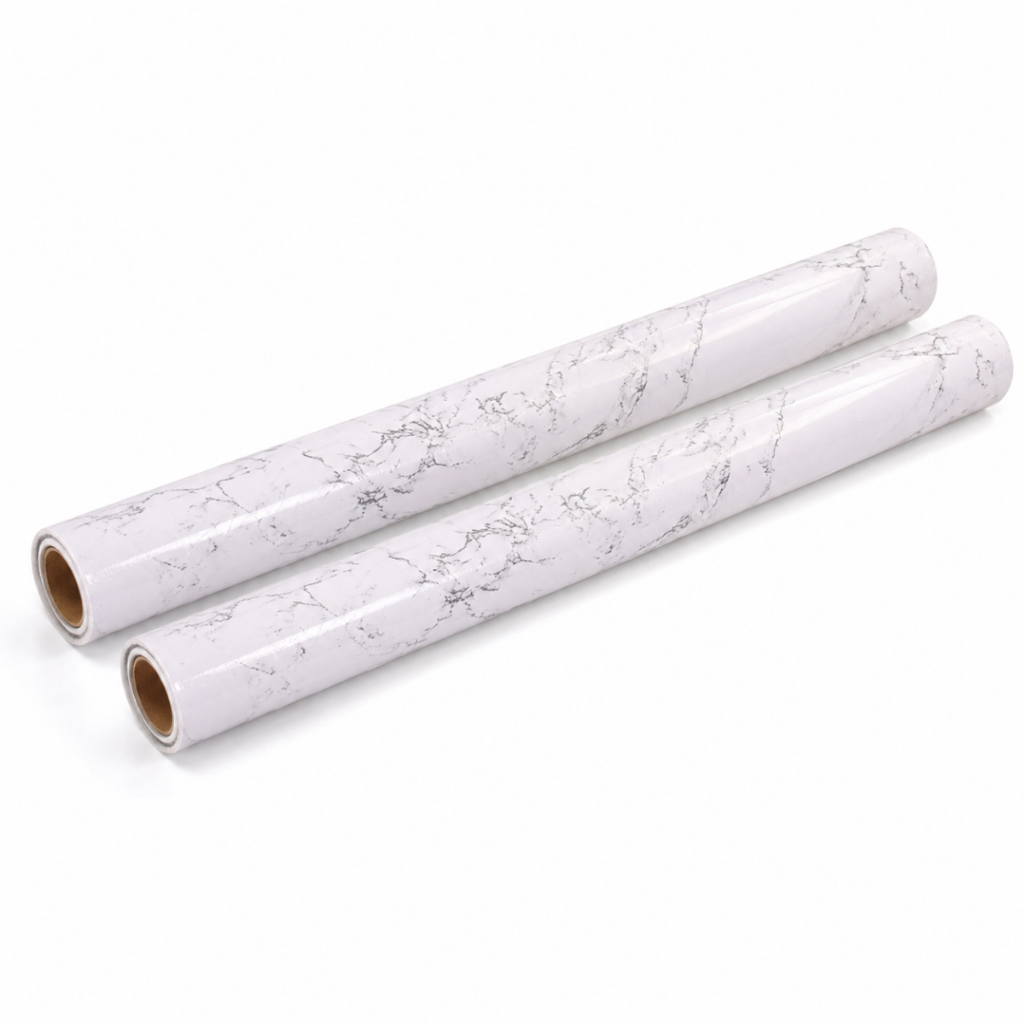 Papel Parede Mármore Branco Autocolante Lavável 10 Metros Mármore Branco