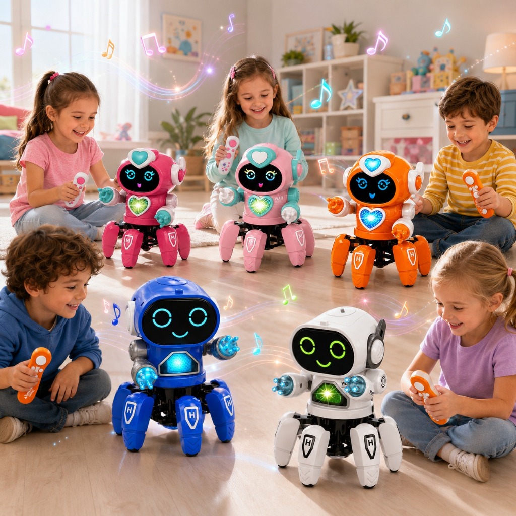 Robô Controle Remoto Dançarino Aranha Dança com Luz e Som Diversão — imagem 2 de 2
