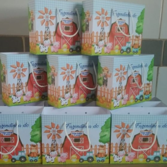 Sacolinha fazendinha menino (Pegue e monte )fazendinha /kit fazendinha/lembrancinha fazendinha/personalizados fazendinha