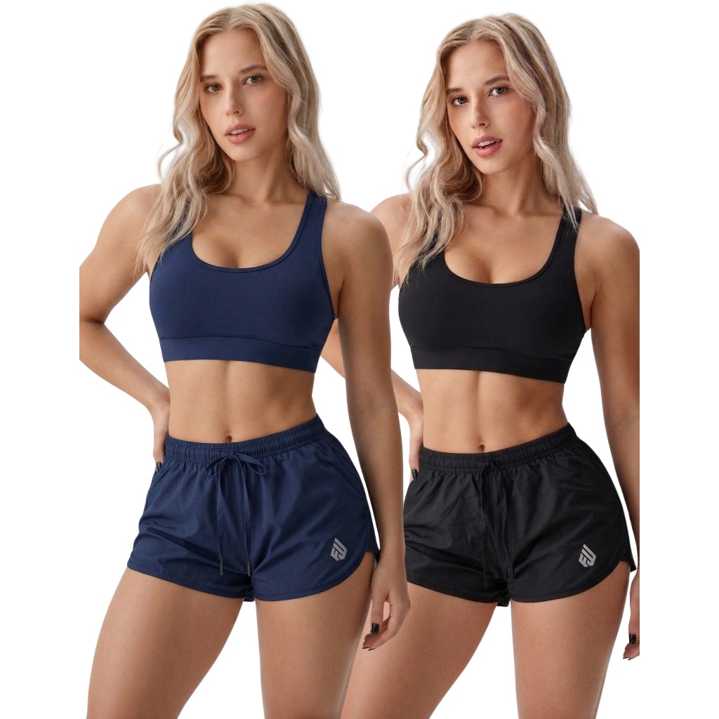 Kit 2 Shorts Tactel Feminino Shortinho Saida Praia Academia Reforçado Mini Shorts