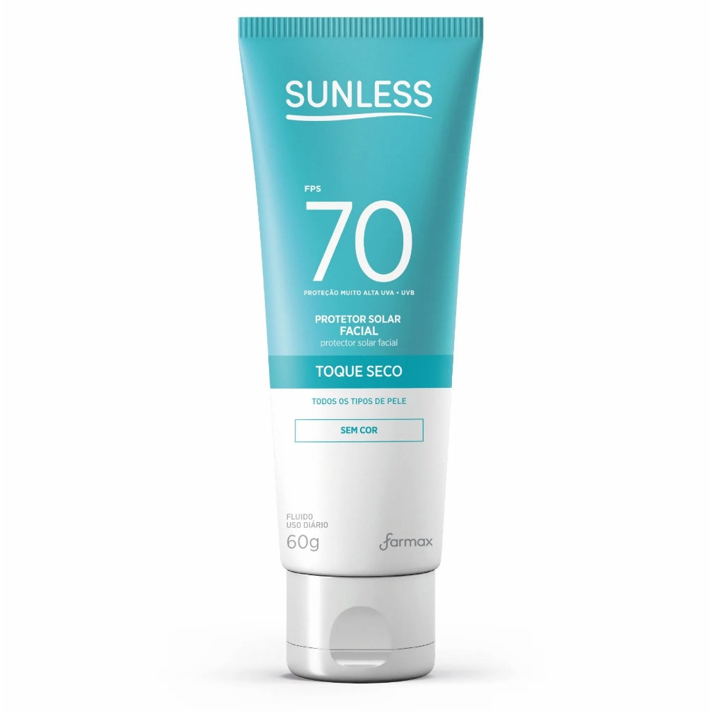 Sunless Protetor Solar FACIAL Toque Seco Sem Cor ( FPS70 ) - 60g