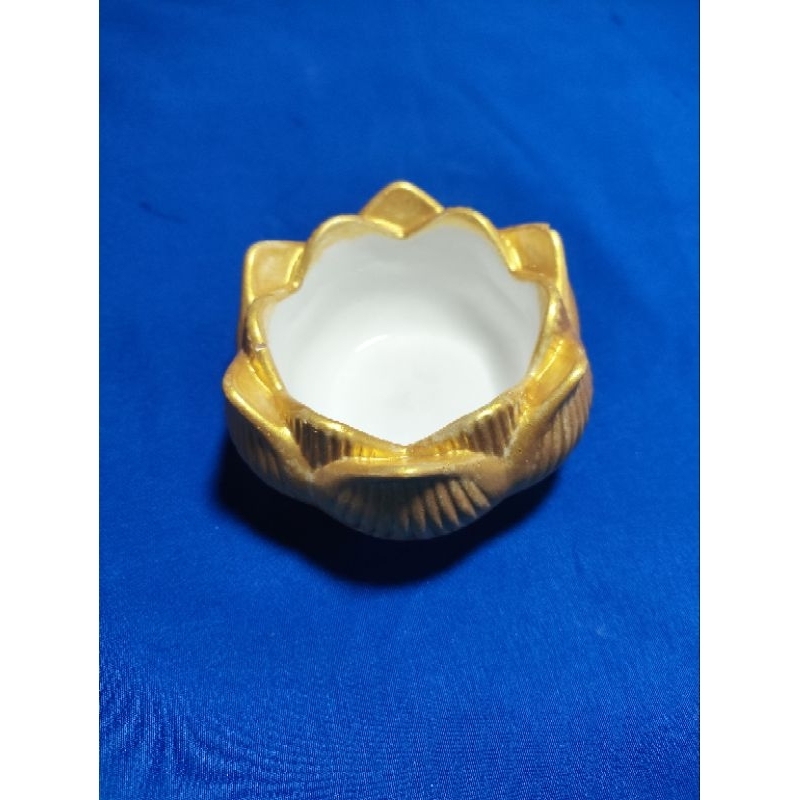 Imagem Flor de Lótus Decorativa em Gesso | Porta Velas, Porta Joias e Decoração Zen