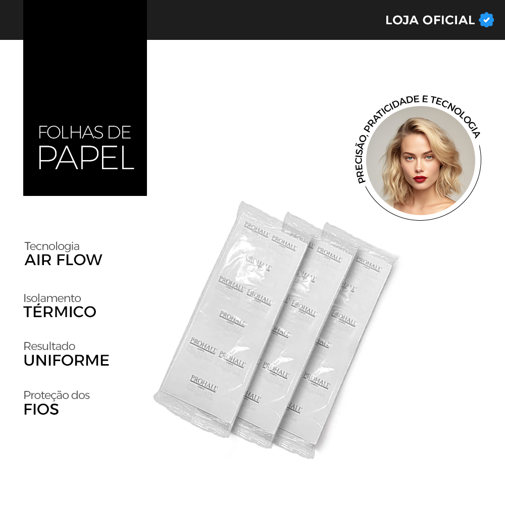 Folhas de Papel Para Mechas Prohall